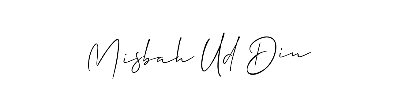 Design your own signature with our free online signature maker. With this signature software, you can create a handwritten (Allison_Script) signature for name Misbah Ud Din. Misbah Ud Din signature style 2 images and pictures png