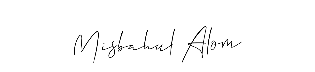 Create a beautiful signature design for name Misbahul Alom. With this signature (Allison_Script) fonts, you can make a handwritten signature for free. Misbahul Alom signature style 2 images and pictures png