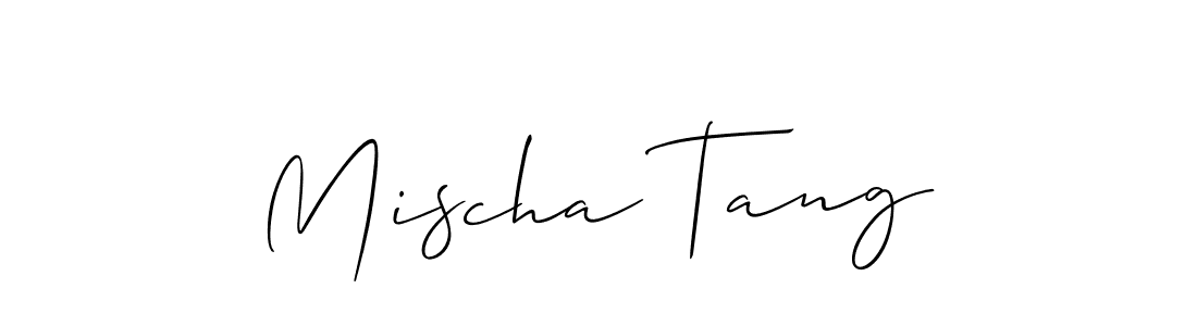 The best way (Allison_Script) to make a short signature is to pick only two or three words in your name. The name Mischa Tang include a total of six letters. For converting this name. Mischa Tang signature style 2 images and pictures png