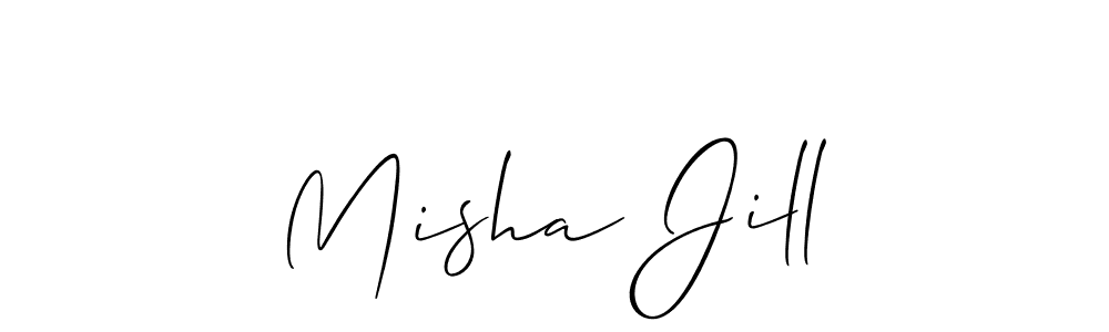 Also You can easily find your signature by using the search form. We will create Misha Jill name handwritten signature images for you free of cost using Allison_Script sign style. Misha Jill signature style 2 images and pictures png