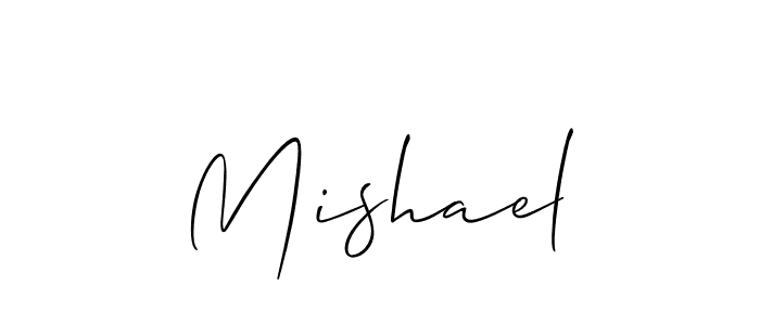 Make a short Mishael signature style. Manage your documents anywhere anytime using Allison_Script. Create and add eSignatures, submit forms, share and send files easily. Mishael signature style 2 images and pictures png