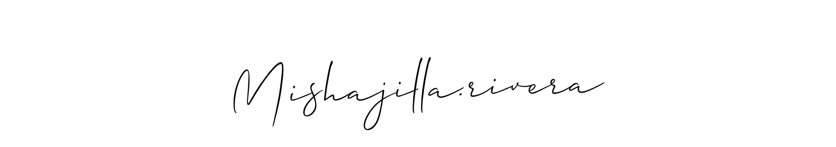 Make a beautiful signature design for name Mishajilla.rivera. With this signature (Allison_Script) style, you can create a handwritten signature for free. Mishajilla.rivera signature style 2 images and pictures png