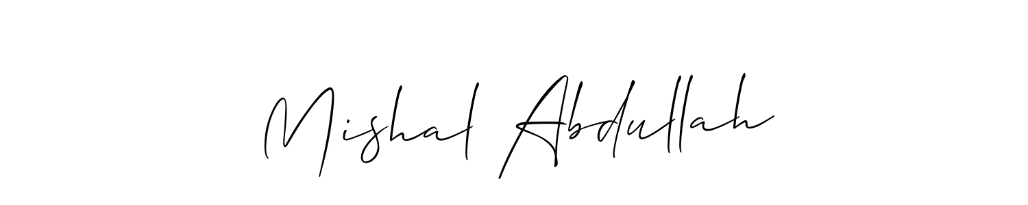 This is the best signature style for the Mishal Abdullah name. Also you like these signature font (Allison_Script). Mix name signature. Mishal Abdullah signature style 2 images and pictures png