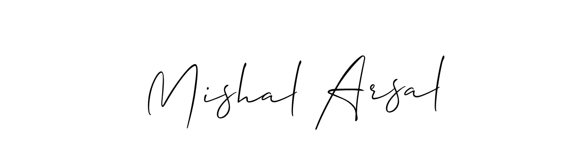 You should practise on your own different ways (Allison_Script) to write your name (Mishal Arsal) in signature. don't let someone else do it for you. Mishal Arsal signature style 2 images and pictures png