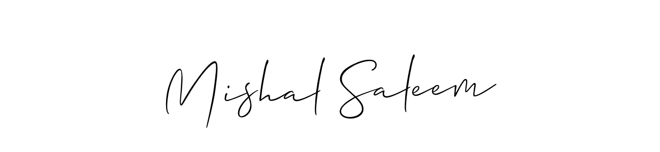 Also You can easily find your signature by using the search form. We will create Mishal Saleem name handwritten signature images for you free of cost using Allison_Script sign style. Mishal Saleem signature style 2 images and pictures png