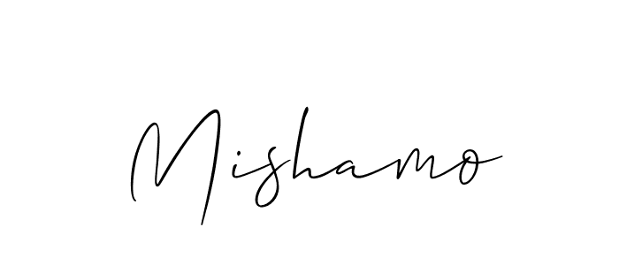 It looks lik you need a new signature style for name Mishamo. Design unique handwritten (Allison_Script) signature with our free signature maker in just a few clicks. Mishamo signature style 2 images and pictures png