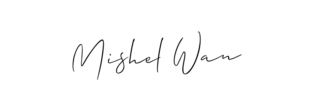 How to make Mishel Wan name signature. Use Allison_Script style for creating short signs online. This is the latest handwritten sign. Mishel Wan signature style 2 images and pictures png