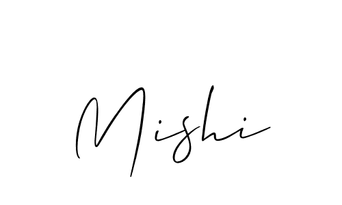 The best way (Allison_Script) to make a short signature is to pick only two or three words in your name. The name Mishi include a total of six letters. For converting this name. Mishi signature style 2 images and pictures png