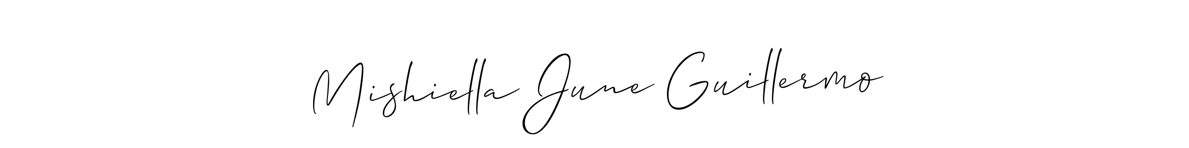 Similarly Allison_Script is the best handwritten signature design. Signature creator online .You can use it as an online autograph creator for name Mishiella June Guillermo. Mishiella June Guillermo signature style 2 images and pictures png