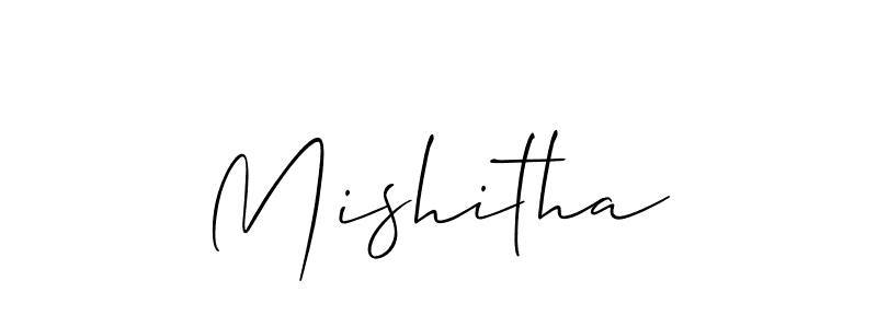 How to make Mishitha signature? Allison_Script is a professional autograph style. Create handwritten signature for Mishitha name. Mishitha signature style 2 images and pictures png