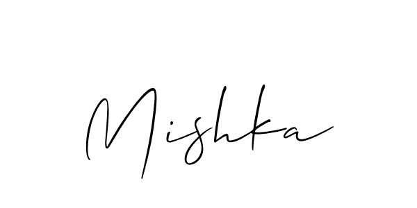 How to make Mishka signature? Allison_Script is a professional autograph style. Create handwritten signature for Mishka name. Mishka signature style 2 images and pictures png