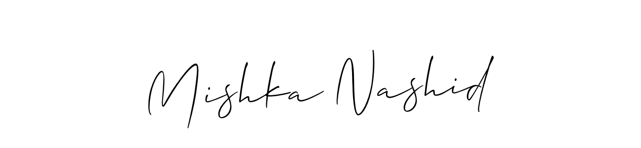 Also we have Mishka Nashid name is the best signature style. Create professional handwritten signature collection using Allison_Script autograph style. Mishka Nashid signature style 2 images and pictures png