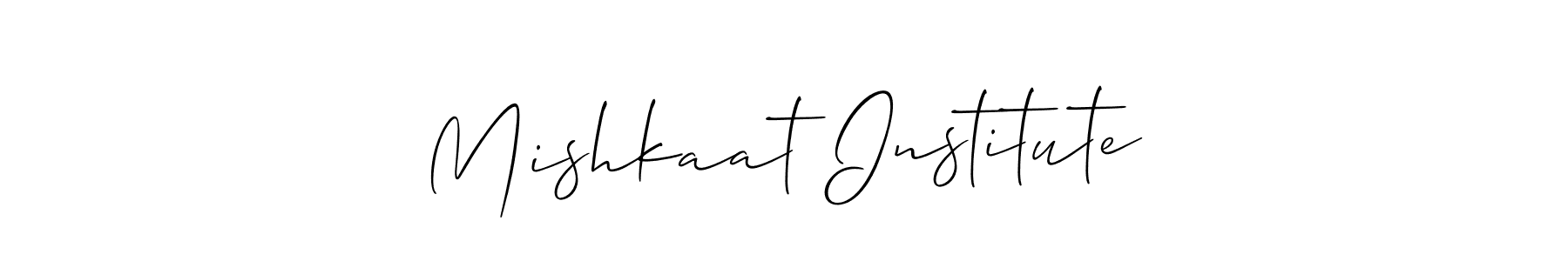 How to Draw Mishkaat Institute signature style? Allison_Script is a latest design signature styles for name Mishkaat Institute. Mishkaat Institute signature style 2 images and pictures png