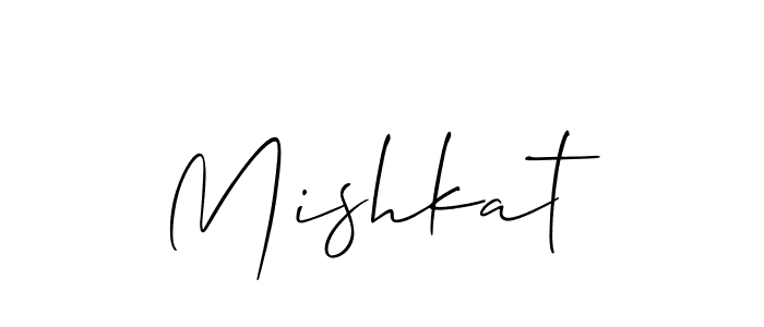 Create a beautiful signature design for name Mishkat. With this signature (Allison_Script) fonts, you can make a handwritten signature for free. Mishkat signature style 2 images and pictures png