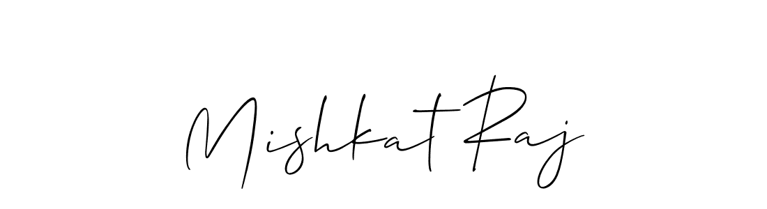 Make a beautiful signature design for name Mishkat Raj. With this signature (Allison_Script) style, you can create a handwritten signature for free. Mishkat Raj signature style 2 images and pictures png