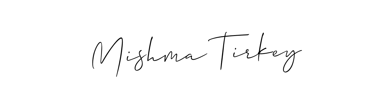 Mishma Tirkey stylish signature style. Best Handwritten Sign (Allison_Script) for my name. Handwritten Signature Collection Ideas for my name Mishma Tirkey. Mishma Tirkey signature style 2 images and pictures png