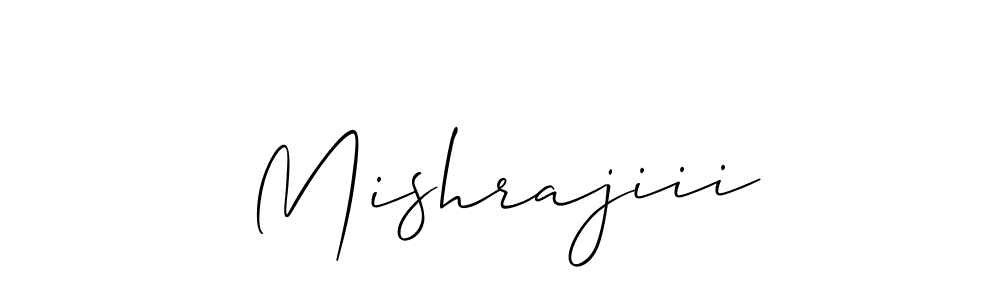 The best way (Allison_Script) to make a short signature is to pick only two or three words in your name. The name Mishrajiii include a total of six letters. For converting this name. Mishrajiii signature style 2 images and pictures png