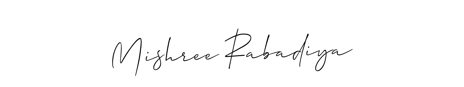 You can use this online signature creator to create a handwritten signature for the name Mishree Rabadiya. This is the best online autograph maker. Mishree Rabadiya signature style 2 images and pictures png