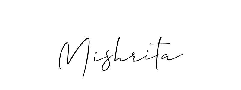 How to make Mishrita name signature. Use Allison_Script style for creating short signs online. This is the latest handwritten sign. Mishrita signature style 2 images and pictures png