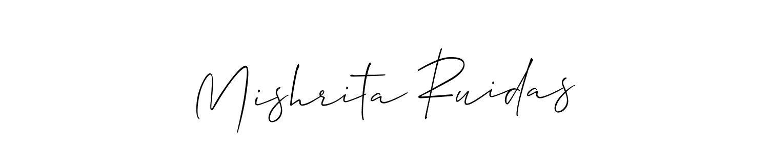 Also You can easily find your signature by using the search form. We will create Mishrita Ruidas name handwritten signature images for you free of cost using Allison_Script sign style. Mishrita Ruidas signature style 2 images and pictures png