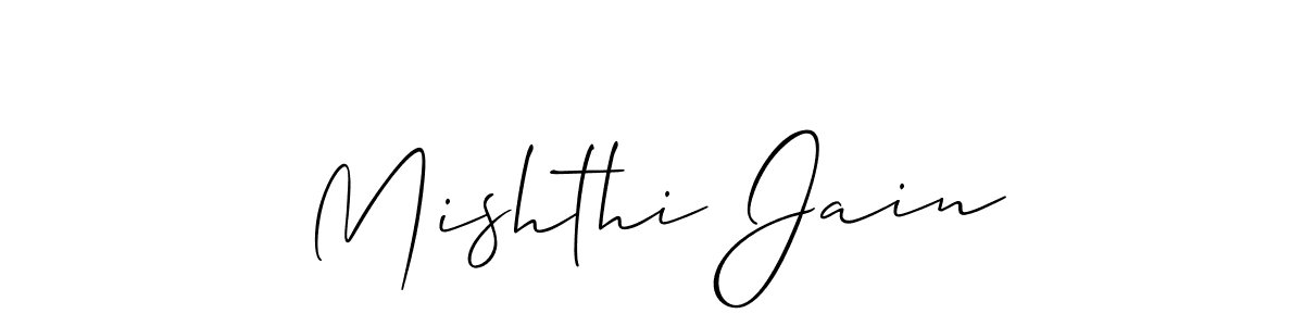 Allison_Script is a professional signature style that is perfect for those who want to add a touch of class to their signature. It is also a great choice for those who want to make their signature more unique. Get Mishthi Jain name to fancy signature for free. Mishthi Jain signature style 2 images and pictures png