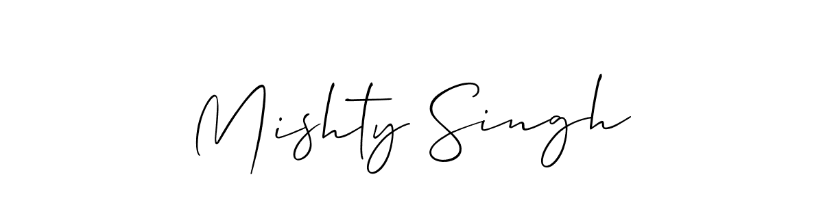 How to make Mishty Singh signature? Allison_Script is a professional autograph style. Create handwritten signature for Mishty Singh name. Mishty Singh signature style 2 images and pictures png