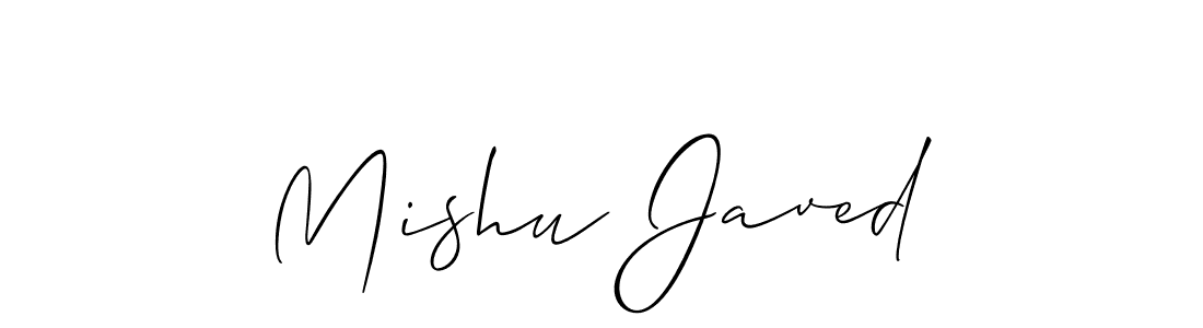 Allison_Script is a professional signature style that is perfect for those who want to add a touch of class to their signature. It is also a great choice for those who want to make their signature more unique. Get Mishu Javed name to fancy signature for free. Mishu Javed signature style 2 images and pictures png