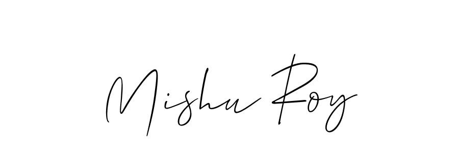 It looks lik you need a new signature style for name Mishu Roy. Design unique handwritten (Allison_Script) signature with our free signature maker in just a few clicks. Mishu Roy signature style 2 images and pictures png