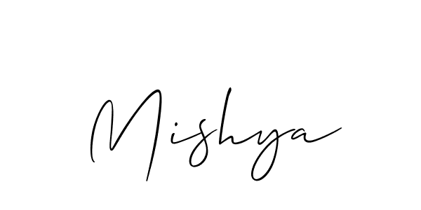 Create a beautiful signature design for name Mishya. With this signature (Allison_Script) fonts, you can make a handwritten signature for free. Mishya signature style 2 images and pictures png