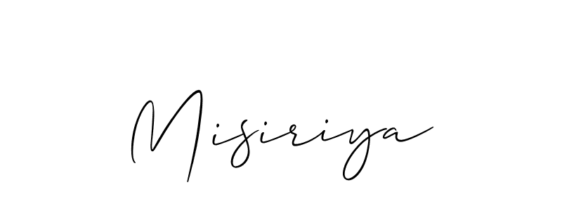 Use a signature maker to create a handwritten signature online. With this signature software, you can design (Allison_Script) your own signature for name Misiriya. Misiriya signature style 2 images and pictures png