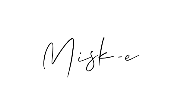 Use a signature maker to create a handwritten signature online. With this signature software, you can design (Allison_Script) your own signature for name Misk-e. Misk-e signature style 2 images and pictures png