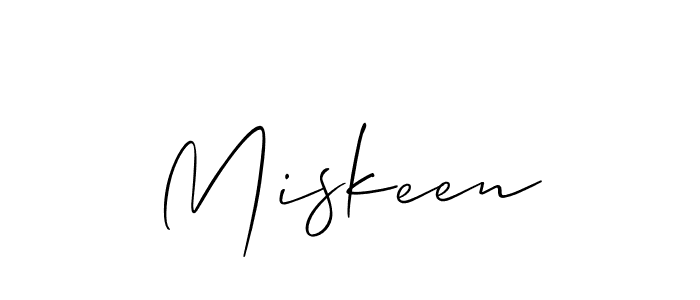 Design your own signature with our free online signature maker. With this signature software, you can create a handwritten (Allison_Script) signature for name Miskeen. Miskeen signature style 2 images and pictures png