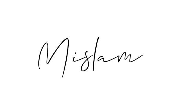 It looks lik you need a new signature style for name Mislam. Design unique handwritten (Allison_Script) signature with our free signature maker in just a few clicks. Mislam signature style 2 images and pictures png