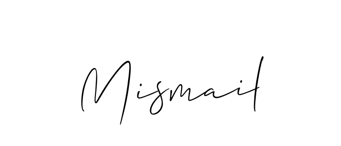 The best way (Allison_Script) to make a short signature is to pick only two or three words in your name. The name Mismail include a total of six letters. For converting this name. Mismail signature style 2 images and pictures png