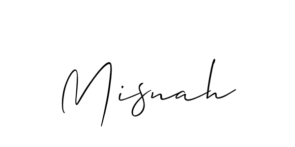 Create a beautiful signature design for name Misnah. With this signature (Allison_Script) fonts, you can make a handwritten signature for free. Misnah signature style 2 images and pictures png