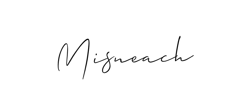 The best way (Allison_Script) to make a short signature is to pick only two or three words in your name. The name Misneach include a total of six letters. For converting this name. Misneach signature style 2 images and pictures png