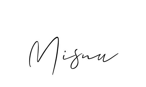 Make a beautiful signature design for name Misnu. With this signature (Allison_Script) style, you can create a handwritten signature for free. Misnu signature style 2 images and pictures png