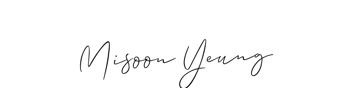 It looks lik you need a new signature style for name Misoon Yeung. Design unique handwritten (Allison_Script) signature with our free signature maker in just a few clicks. Misoon Yeung signature style 2 images and pictures png