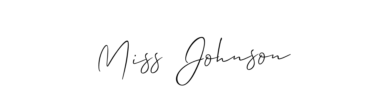 How to make Miss  Johnson signature? Allison_Script is a professional autograph style. Create handwritten signature for Miss  Johnson name. Miss  Johnson signature style 2 images and pictures png
