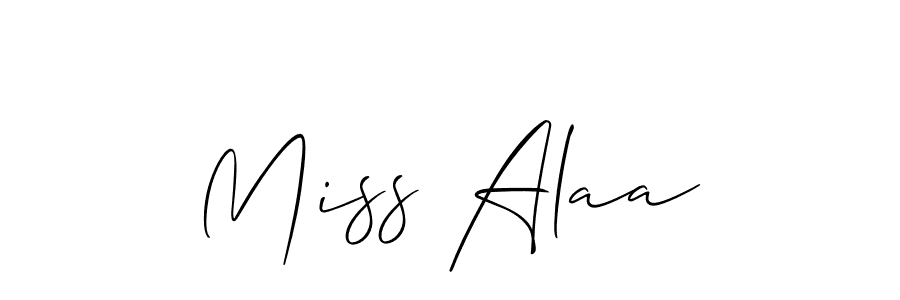 Create a beautiful signature design for name Miss Alaa. With this signature (Allison_Script) fonts, you can make a handwritten signature for free. Miss Alaa signature style 2 images and pictures png