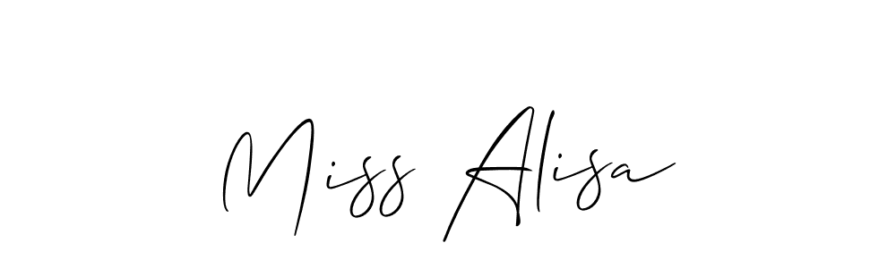 The best way (Allison_Script) to make a short signature is to pick only two or three words in your name. The name Miss Alisa include a total of six letters. For converting this name. Miss Alisa signature style 2 images and pictures png