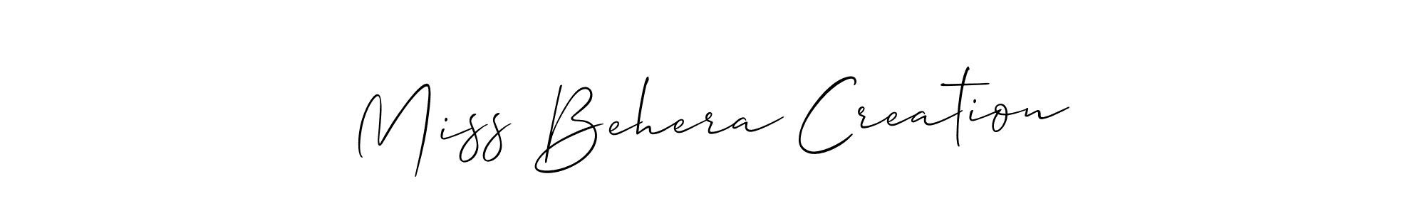 It looks lik you need a new signature style for name Miss Behera Creation. Design unique handwritten (Allison_Script) signature with our free signature maker in just a few clicks. Miss Behera Creation signature style 2 images and pictures png