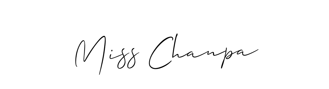 Use a signature maker to create a handwritten signature online. With this signature software, you can design (Allison_Script) your own signature for name Miss Chanpa. Miss Chanpa signature style 2 images and pictures png