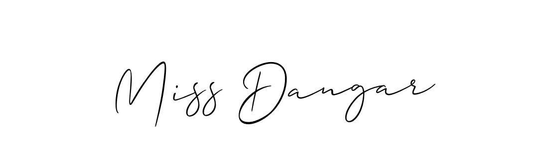 Use a signature maker to create a handwritten signature online. With this signature software, you can design (Allison_Script) your own signature for name Miss Dangar. Miss Dangar signature style 2 images and pictures png