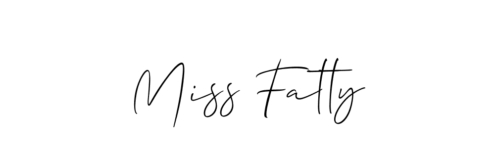 if you are searching for the best signature style for your name Miss Fatty. so please give up your signature search. here we have designed multiple signature styles  using Allison_Script. Miss Fatty signature style 2 images and pictures png