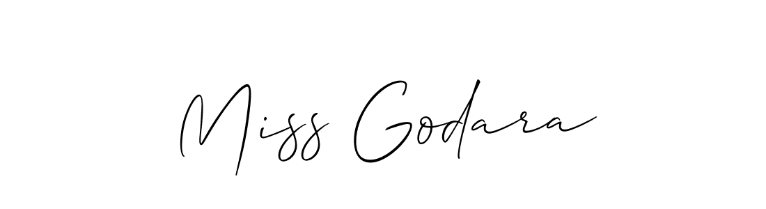 How to make Miss Godara name signature. Use Allison_Script style for creating short signs online. This is the latest handwritten sign. Miss Godara signature style 2 images and pictures png