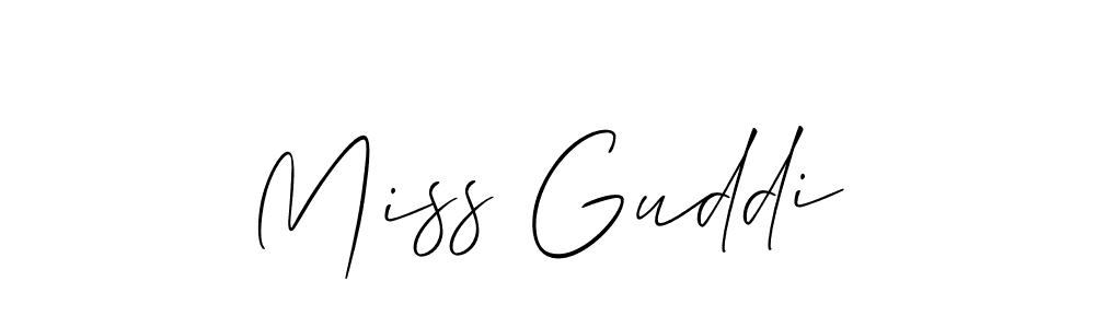 Design your own signature with our free online signature maker. With this signature software, you can create a handwritten (Allison_Script) signature for name Miss Guddi. Miss Guddi signature style 2 images and pictures png