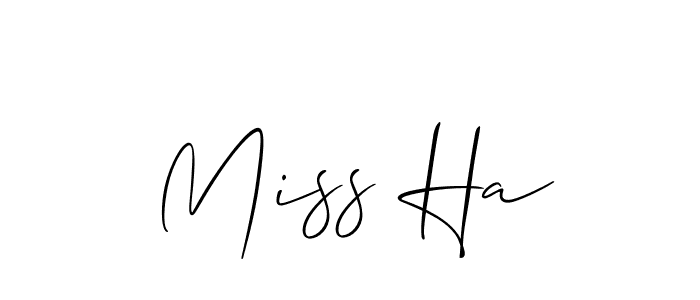 How to make Miss Ha signature? Allison_Script is a professional autograph style. Create handwritten signature for Miss Ha name. Miss Ha signature style 2 images and pictures png