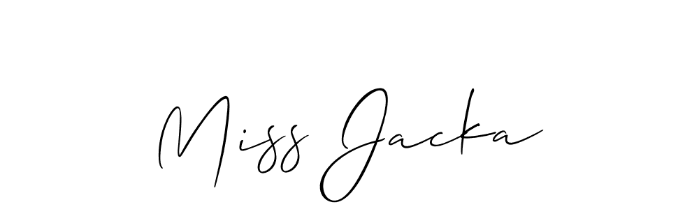 Make a short Miss Jacka signature style. Manage your documents anywhere anytime using Allison_Script. Create and add eSignatures, submit forms, share and send files easily. Miss Jacka signature style 2 images and pictures png