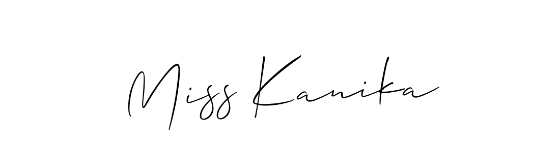 Make a beautiful signature design for name Miss Kanika. With this signature (Allison_Script) style, you can create a handwritten signature for free. Miss Kanika signature style 2 images and pictures png